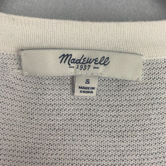 Madewell 1937 Ivory Lightweight Button Cardigan Small Classiccore Minimalist - Picture 4 of 9